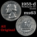 1955-d Washington Quarter 25c Grades Select Unc