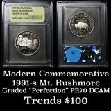 1991-S MOUNT RUSHMORE Modern Commem Half Dollar 50c Graded GEM++ Proof DCAM, perfection by USCG