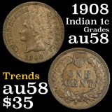 1908 Indian Cent 1c Grades Choice AU/BU Slider