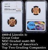 NGC 1969-d Lincoln Cent 1c Graded ms65 RD By NGC