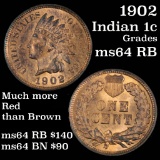 1902 Indian Cent 1c Grades Choice Unc RB