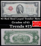 1928-G $2 Red Seal Legal Tender Note Grades xf+