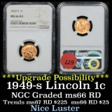 NGC 1949-s Lincoln Cent 1c Graded ms66 RD by ngc.