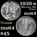 1939-s Mercury Dime 10c Grades Choice Unc