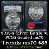 PCGS 2013-w Silver Eagle Dollar $1 Graded ms70 by pcgs