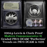 2004 P LEWIS & CLARK Modern Commem Dollar $1 Graded GEM++ Proof Deep Cameo, perfection by USCG