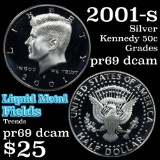 2001-s Silver Kennedy Half dollar 50c Grades GEM++ Proof Deep Cameo