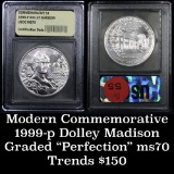 1999-p Dolley Madison Modern Commem Dollar $1 Graded Gem++, Perfection by USCG