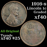 1916-s Lincoln Cent 1c Grades xf