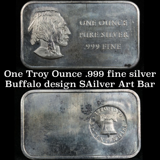 1 ounce .999 fine Silver Bar in Buffalo Nickel Tribute Design
