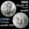 2011 Silver Eagle Dollar $1 Grades GEM+ Unc