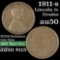 1911-s Lincoln Cent 1c Grades AU, Almost Unc
