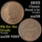 1835 Classic Head half cent 1/2c Grades Choice AU/BU Slider (fc)