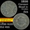 1816 Coronet Head Large Cent 1c Grades f+