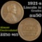 1921-s Lincoln Cent 1c Grades AU, Almost Unc