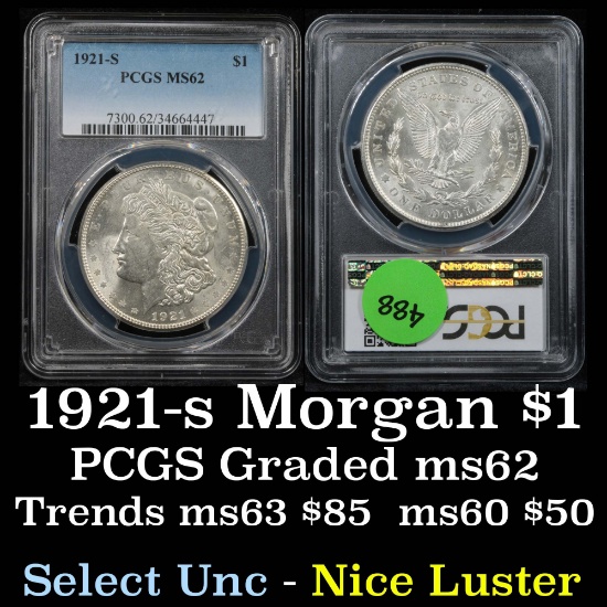 PCGS 1921-s Morgan Dollar $1 Graded ms62 By PCGS