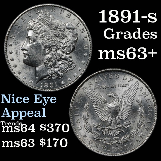 1891-s Morgan Dollar $1 Grades Select+ Unc (fc)