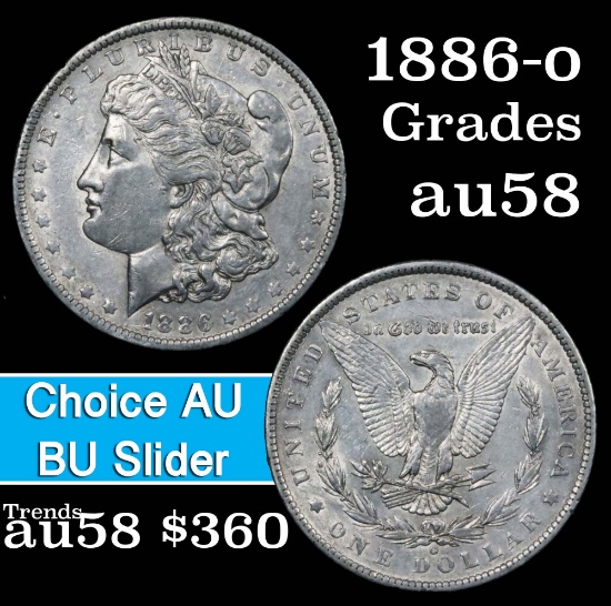 1886-o Morgan Dollar $1 Grades Choice AU/BU Slider (fc)