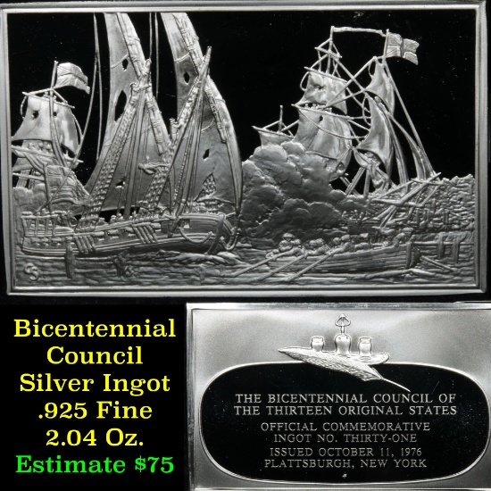 Bicentennial Council 13 orig States #31, Arnold Stops British From North, 1.84 oz sterling silver