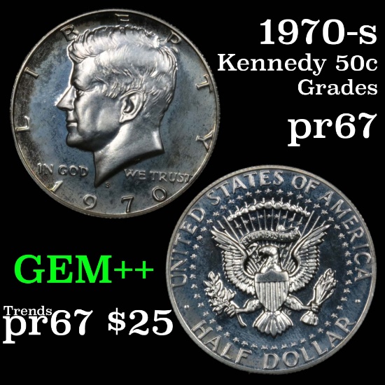 1970-s Proof Kennedy Half Dollar 50c Grades GEM++ Proof