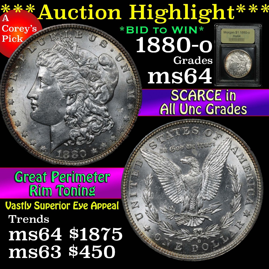 ***Auction Highlight*** 1880-o Morgan Dollar $1 Graded Choice Unc by USCG (fc)