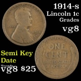 1914-s Lincoln Cent 1c Grades vg, very good