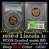 PCGS 1956-d Lincoln Cent 1c Graded ms66 RD By PCGS