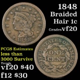 1848 Braided Hair Large Cent 1c Grades vf, very fine