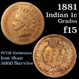 1881 Indian Cent 1c Grades f+