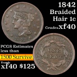 1842 Braided Hair Large Cent 1c Grades xf