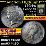 ***Auction Highlight*** 1924-s Peace Dollar $1 Graded Choice Unc by USCG (fc)