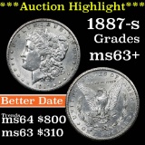 ***Auction Highlight*** 1887-s Morgan Dollar $1 Grades Select+ Unc (fc)