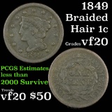 1849 Braided Hair Large Cent 1c Grades vf, very fine