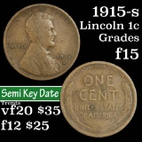 1915-s Lincoln Cent 1c Grades f+