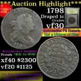 ***Auction Highlight*** 1798 Draped Bust Large Cent 1c Graded vf++ by USCG (fc)