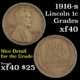 1916-s Lincoln Cent 1c Grades xf