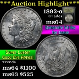 ***Auction Highlight*** Much Better Date 1892-o Morgan Dollar $1 Graded Choice Unc by USCG (fc)