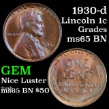 1930-d Lincoln Cent 1c Grades GEM Unc BN