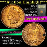 ***Auction Highlight*** 1908 Indian Cent 1c Graded GEM Unc RD by USCG (fc)