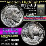 ***Auction Highlight*** 1938 d/d Buffalo Nickel 5c Graded GEM++ Unc by USCG (fc)