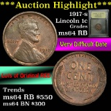 ***Auction Highlight*** 1917-s Lincoln Cent 1c Graded Choice Unc RB by USCG (fc)