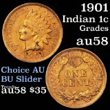 1901 Indian Cent 1c Grades Choice AU/BU Slider