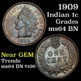 1909 Indian Cent 1c Grades Choice Unc BN