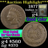 ***Auction Highlight*** 1877 Indian Cent 1c Graded g, good by USCG (fc)