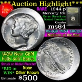 *Auction Highlight* 1944-p Error, Struck on nickel planchet Mercury 10c Graded Choice Unc USCG (fc)