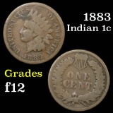 1883 Indian Cent 1c Grades f, fine