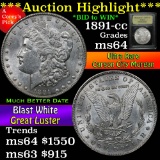 ***Auction Highlight*** 1891-cc Morgan Dollar $1 Graded Choice Unc by USCG (fc)