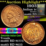 ***Auction Highlight*** 1903 Indian Cent 1c Graded GEM+ Unc RD by USCG (fc)