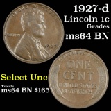 1927-d Lincoln Cent 1c Grades Choice Unc BN