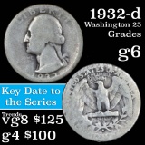 1932-d Washington Quarter 25c Grades g+